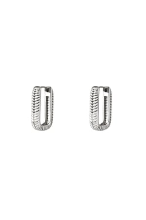 Woven rectangle earrings small Gold Color Stainless Steel h5