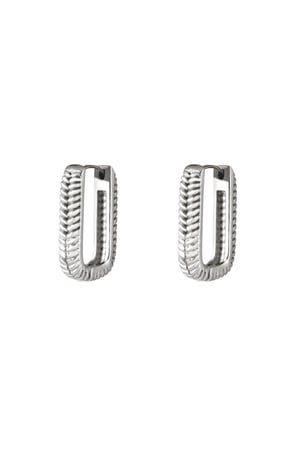 Geweven rechthoekige oorbellen Goud kleur Stainless Steel h5 