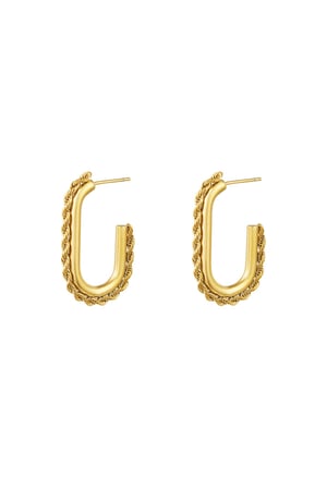 Küpeler oval halka Gold Stainless Steel h5