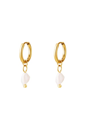 Earrings sweet water pearl Silver Color Stainless Steel h5