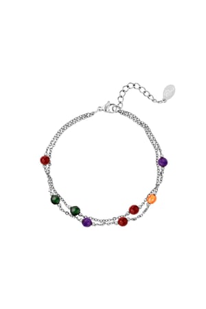 stainless steel bracelet with colorful stones  h5