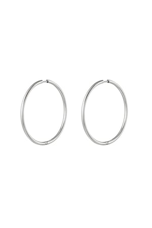 Orecchini a cerchio medio in acciaio inossidabile Gold Stainless Steel h5 