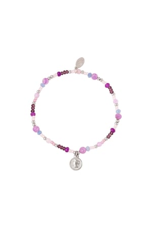 Moneda de pulsera de cuentas de colores Multicolor Stone h5 