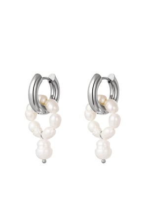 Stainless steel earrings pearls Silver h5 