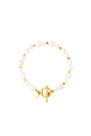 Bracciale perle in acciaio inossidabile Gold Stainless Steel h5