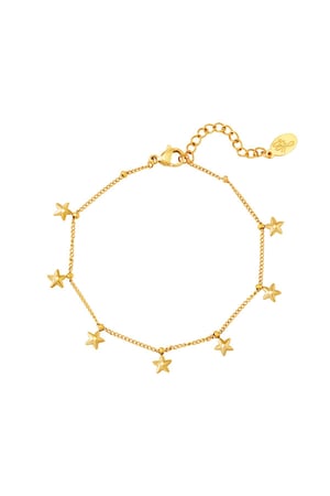 Bracciale con ciondoli a stella Gold Stainless Steel h5 