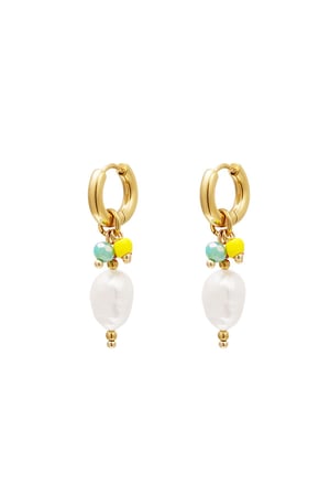 Bungelende parel - #summergirls collection Goud kleur Stainless Steel h5