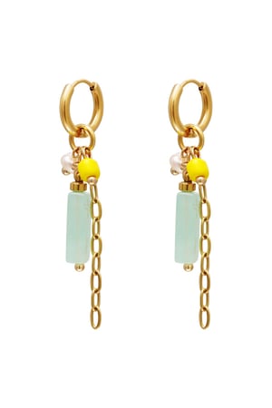Coloured chain earrings White Gold Color Stainless Steel h5 