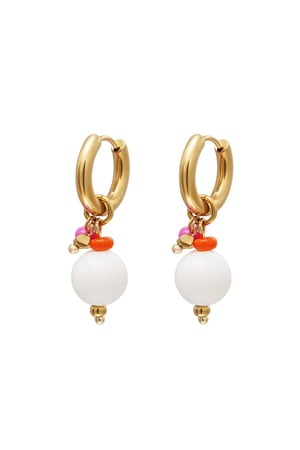 Orecchini con sfera pendente White gold Stainless Steel h5 