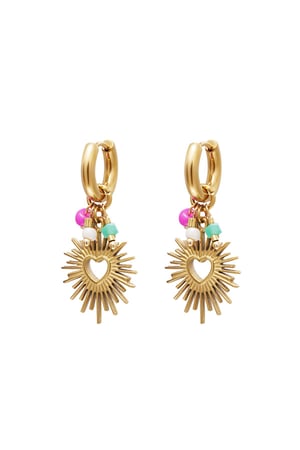 Dangling heart earrings Gold Color Stainless Steel h5 