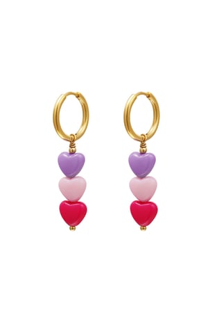 Bunte Herz-Ohrringe - #summergirls-Kollektion Rosa Edelstahl h5 