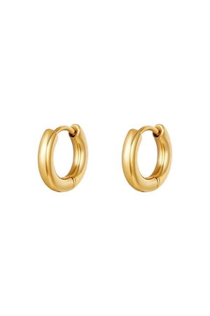 Basic creoles earrings - mini Gold Color Stainless Steel h5