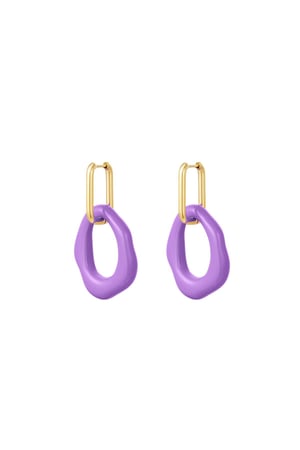 Boucles d'oreilles cercle acrylique Fuchsia Acier inoxydable h5