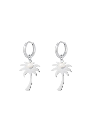 Palm tree earrings - Beach collection Gold Color Stainless Steel h5