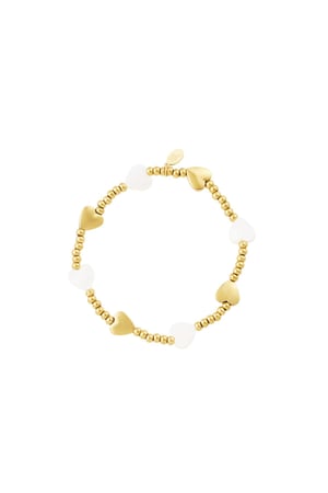 Armband met liefdesharten - Strandcollectie Goud kleur Stainless Steel h5 
