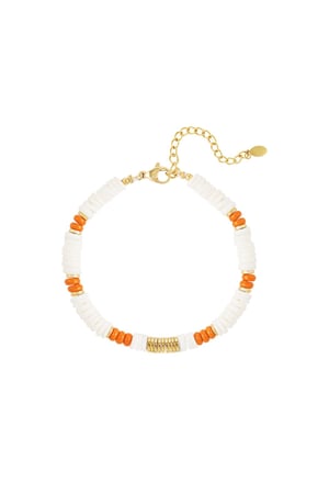 Stone bead bracelet - Beach collection Orange h5