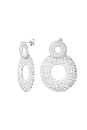 Statement earrings circles Silver Color Stainless Steel h5