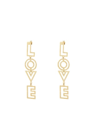 Orecchini LOVE con motivo Gold Stainless Steel h5 