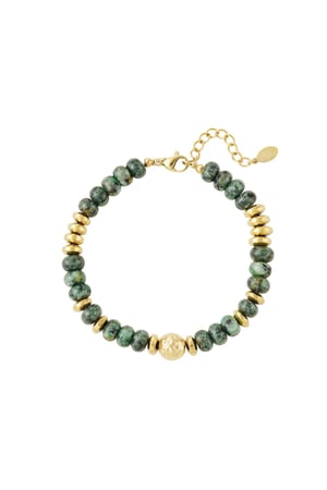 bracelet with multi-coloured stone beads - natural stones collection green &  h5 