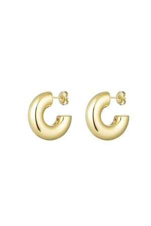 Ear studs half round basic Gold Color Stainless Steel h5 