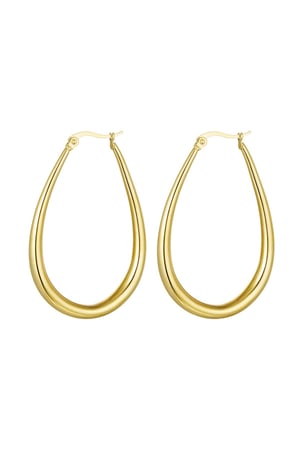Earrings drop large Gold Color Stainless Steel h5 