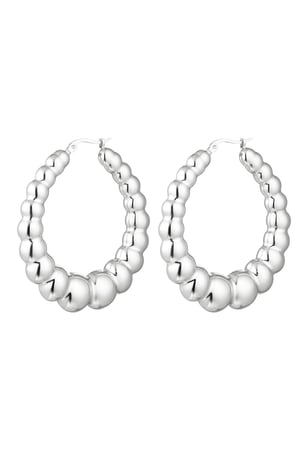Earrings bubble large Gold Color Stainless Steel h5 