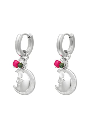 Ohrringe Mond mit Gesicht Silber Edelstahl h5 Bild4