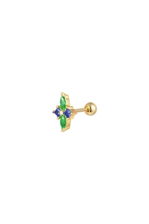 Piercing small flower - Sparkle collection Orange & Gold Color Copper h5 