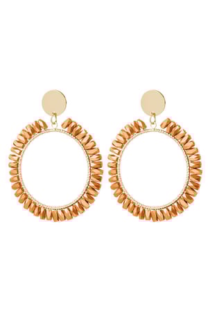 Ohrringe schick mit Kristalldetails Orange & Goldfarbe Kupfer h5 