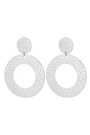 Earrings with print Silver Color Stainless Steel h5