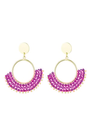 Earrings with crystal beads White Copper h5 