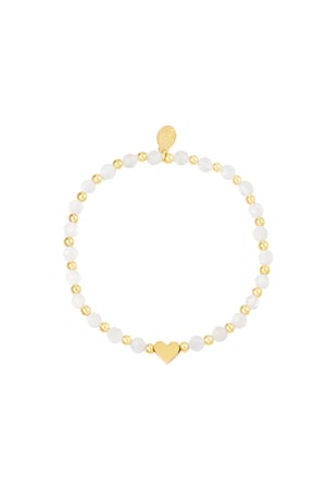 Bead bracelet with pearls Pink & Gold Color Stainless Steel h5 