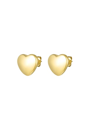 Ear studs heart Gold Color Stainless Steel h5 