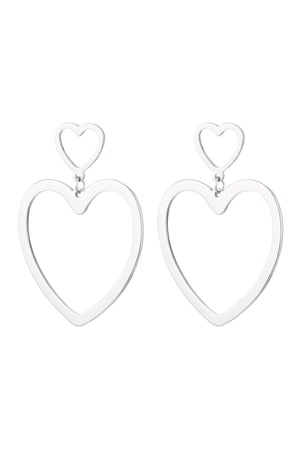 Heart earrings Silver Color Stainless Steel h5 