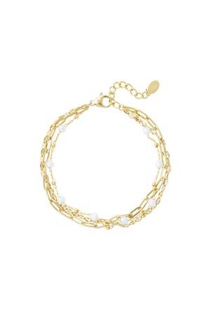 Üç kat renkli detaylı bileklik Gold Stainless Steel (Pack with plastic bag) h5 
