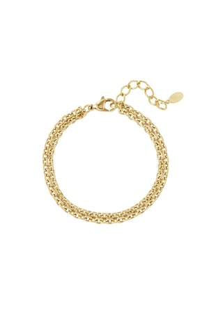 Bracelet wide links Gold Color Stainless Steel h5