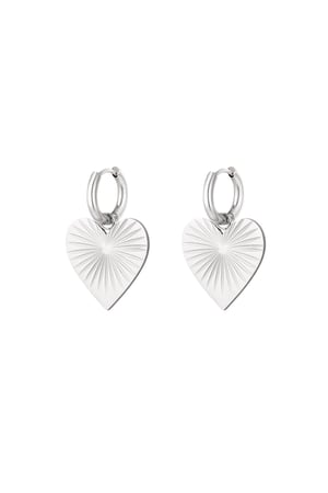 Earrings with heart Gold Color Stainless Steel h5 