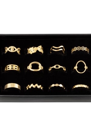 Displaybox 12 Ringe Goldfarbe Edelstahl One size h5 Bild4