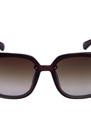 Bruine zonnebril met groot montuur en donkergekleurde glazen Plastic One size h5 Afbeelding2