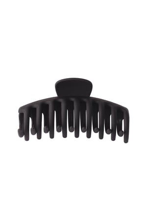 Große Haarspange mattes Finish Schwarz Kunststoff h5