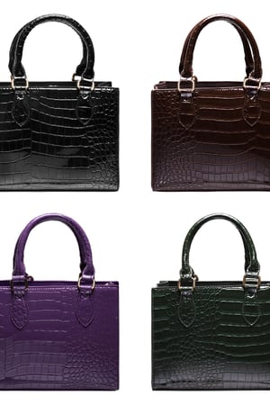 Bolso cuadrado crocy Verde Poliuretano h5 Imagen3