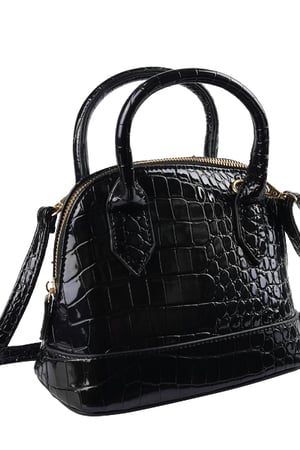 Krokodiltasche Schwarz Polyurethan h5 Bild2