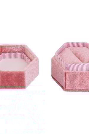 Caja de anillo de terciopelo Rosa Franela h5 Imagen3