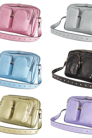 Umhängetasche kroko Silber Polyurethan h5 Bild2