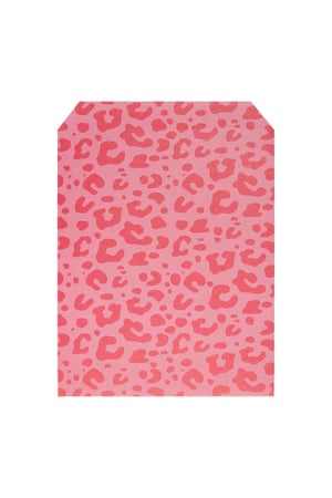 Paper bag with leopard print large Red h5