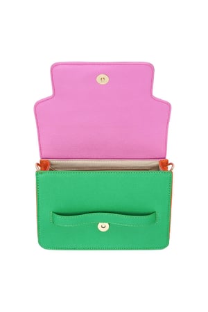 Farbblockierung der Tasche aus PU-Leder Rosa Polyurethan h5 Bild5