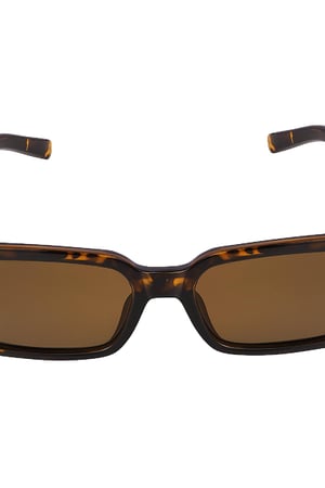 Petites lunettes de soleil rectangulaires Marron PC Taille unique h5 Image3