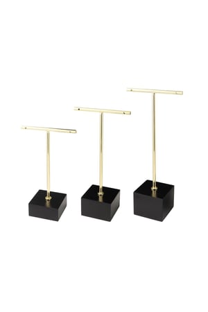 Küpe T şeklini gösterir Black & Gold Wood h5 