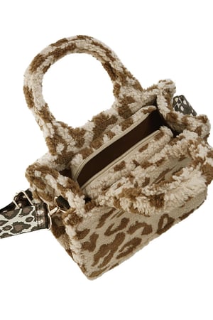 Handtas teddy dierenprint Beige Polyester h5 Afbeelding6