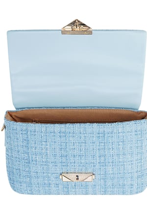 Stofftasche mit Aufdruck und Golddetail Blau Polyester h5 Bild5